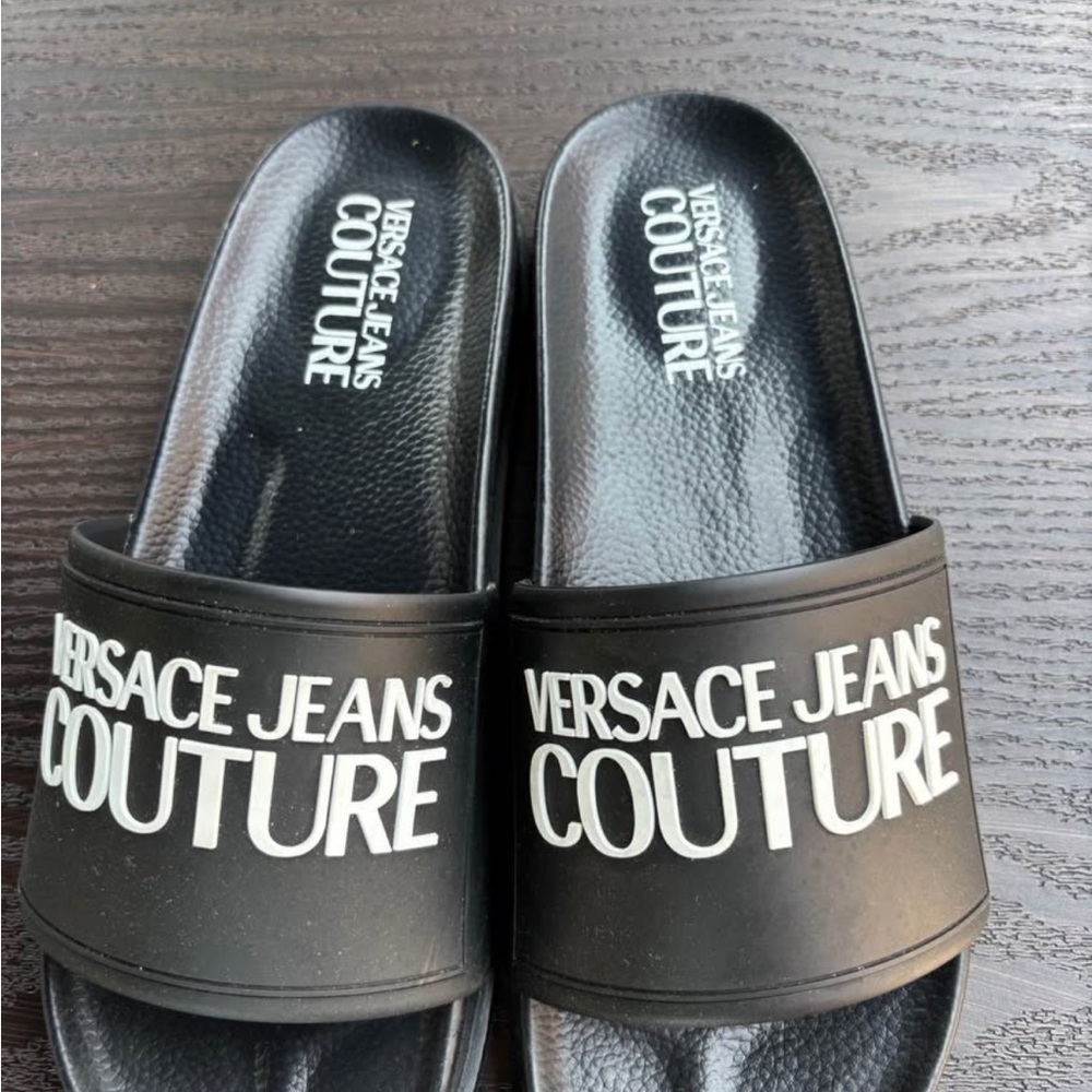 Versace Jeans Couture Black Slides